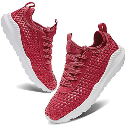 Casual Red Woven Slip-On Sneakers