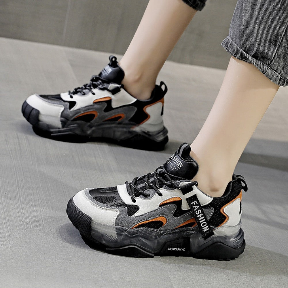 Women's Color Matching Thick-Soled Breathable Casual Sports Shoes